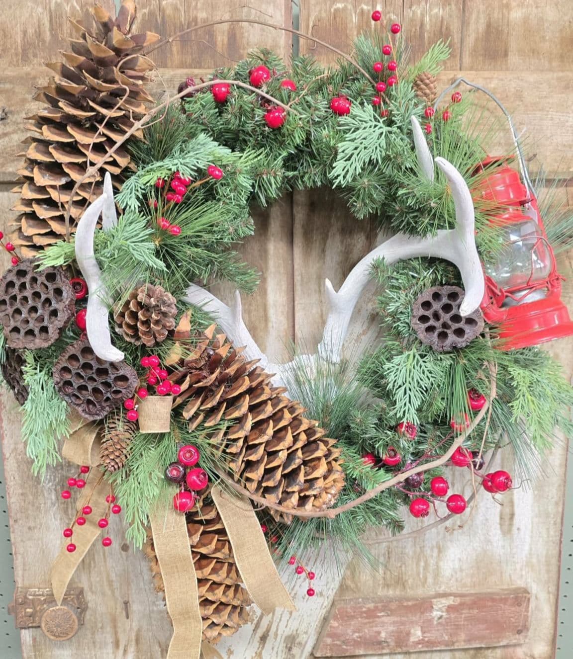 Pinecone Antler Lantern