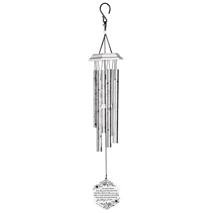 Windchime Iron Sail Angels Wings White
