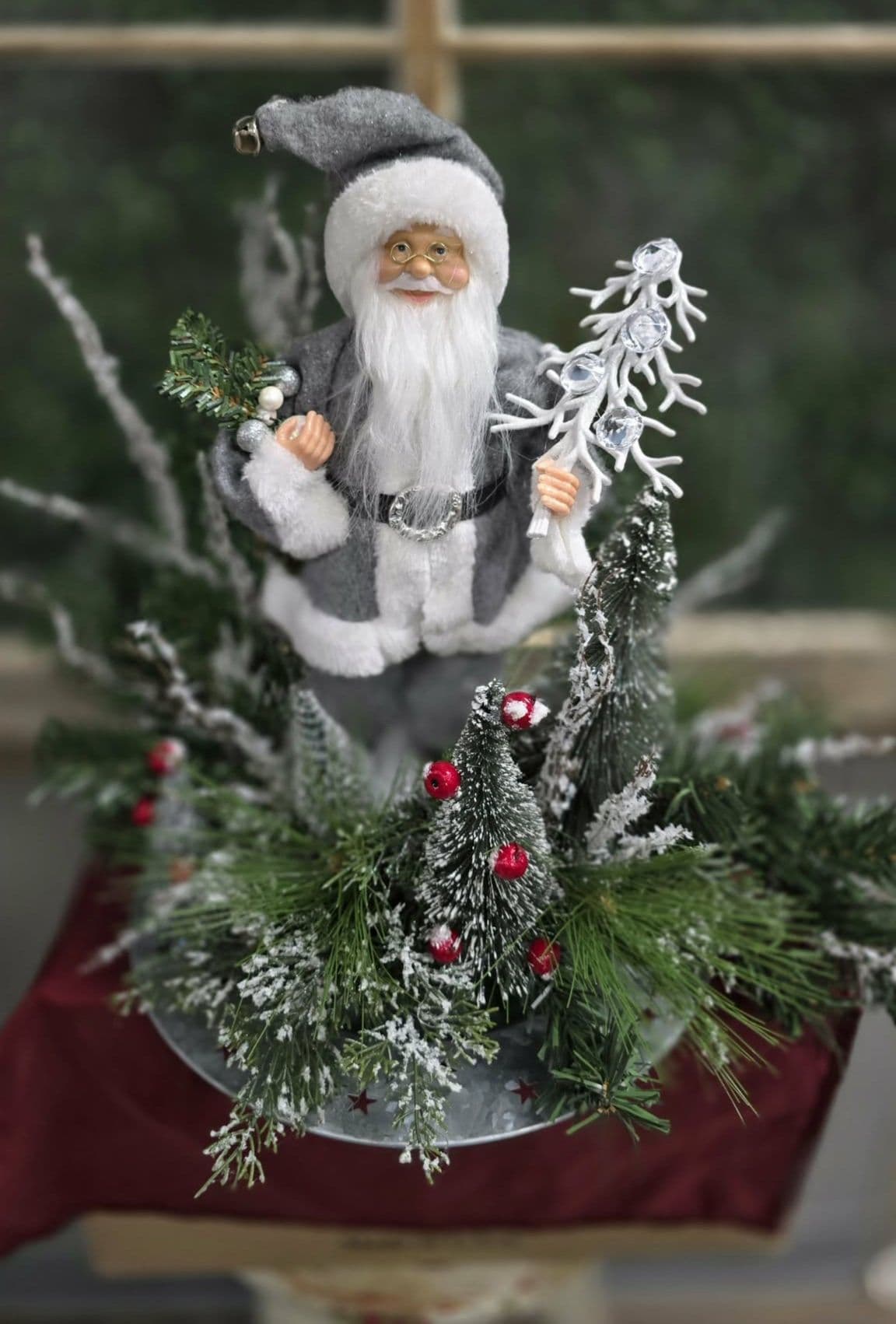 Grey silver Santa